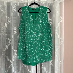 Green Polka Dot Green Tank/Blouse